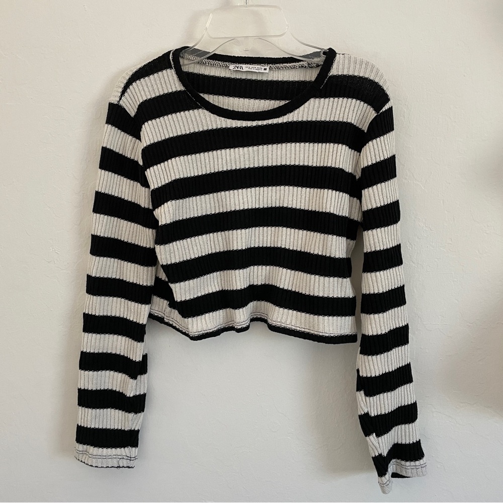 Zara Striped Cropped Sweater
